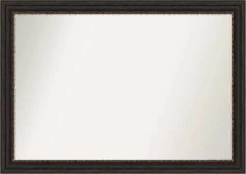 Vista 14 de Amanti Art Espejo de pared personalizado no biselado (25 x 25 pulgadas), marco de bronce acentuado, varios tamaños personalizados, espejo de baño
