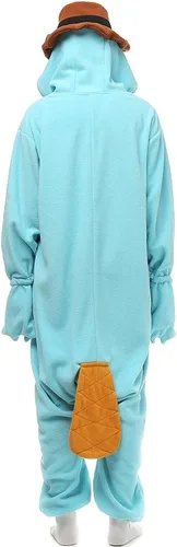 Vista 6 de Wishliker Adult Onesie Animal Pajamas Halloween Cosplay Costumes Party Wear Blue
