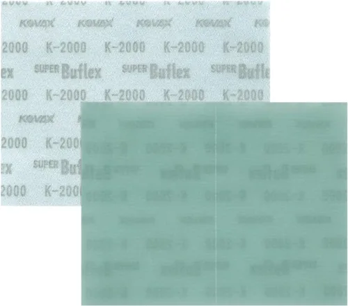 Vista 5 de Super Buflex Hojas de lijado seco flexibles, verde K-2000, gancho y bucle, 191-1532, 25 hojas