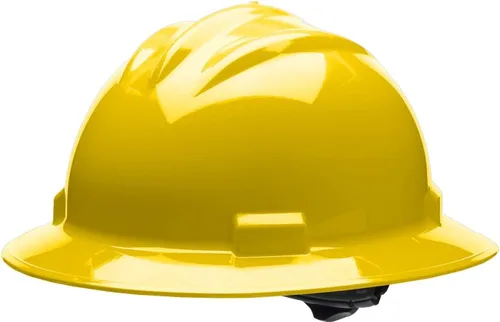 Vista 7 de Bullard Casco de seguridad de ala completa de 3 costillas con suspensión de trinquete de 4 puntos y almohadilla de algodón para cejas