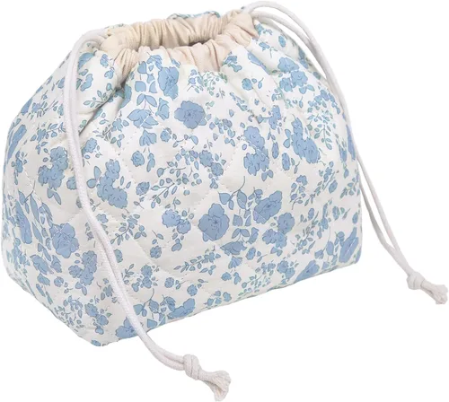 Vista 26 de Gosect Bolsa de maquillaje grande, bonita bolsa de cosméticos para mujeres y niñas, bolsa de aseo estética de coqueta floral, bolsa organizadora