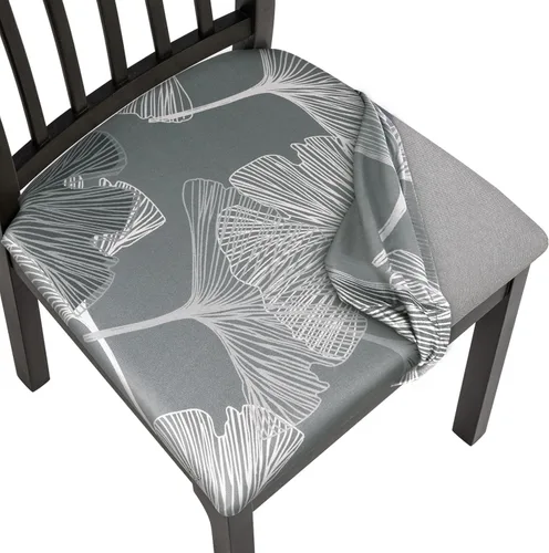 Vista 15 de SearchI Juego de 2 fundas de asiento para sillas de comedor, fundas de asiento elásticas con estampado, extraíbles y lavables, fundas de cojín