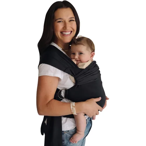 Vista 10 de Lalabu The Simple Wrap Baby Wraps Carrier - Elegante portabebés para recién nacidos y niños pequeños de 13 a 28 libras. Probado en seguridad, fácil