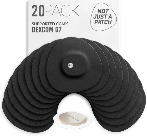 Vista 8 de NOT JUST A PATCH Parches adhesivos Dexcom G7 (paquete de 20) – Parches de sensor CGM Stelo con orificio de corte de precisión para ventilación