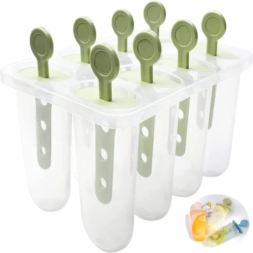 Vista 10 de Moldes de paletas de silicona, 8 moldes de silicona para paletas, moldes de paletas de hielo caseros sin BPA, reutilizables de fácil liberación