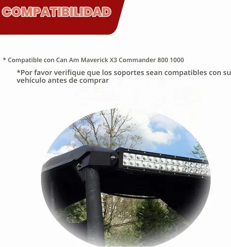 Vista 4 de XTMOTO Soporte de montaje para barra de luz LED de 42 pulgadas compatible con UTV 2014-2021 Can-Am Maverick XRS Commander 1000 800