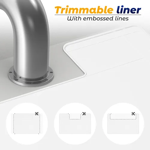 Vista 6 de El Tapete Original Para Debajo del Fregadero - Tapete Impermeable de Silicona, Recortable, Fácil de Limpiar, Forro para Gabinete de Cocina, Tapetes