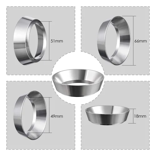 Vista 7 de MATOW Embudo dosificador de espresso de acero inoxidable compatible con portafiltro de 51mm