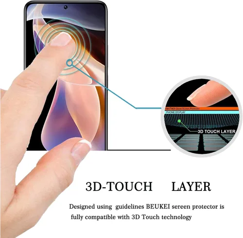 Vista 2 de (3 unidades) Compatible con Xiaomi Redmi Note 11 Pro 5G + 4G (Xiaomi Redmi Note 11 Pro+ 5G + 4G) Protector de pantalla de vidrio templado