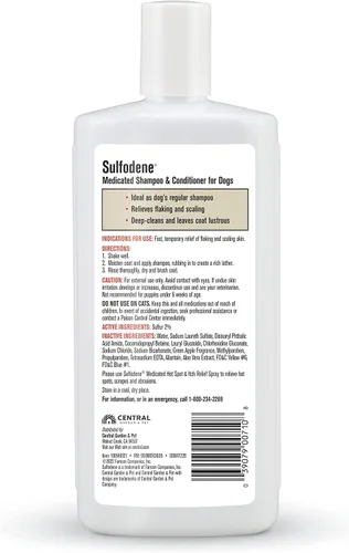 Vista 8 de Farnam Sulfodene Champú y acondicionador medicado para perros 12oz, blanco