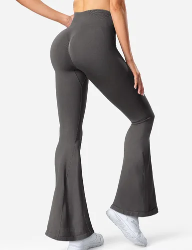 Vista 3 de YEOREO Leggings acampanados para mujer, con control de abdomen, cintura alta, corte de bota, pantalones de yoga, pantalones de entrenamiento