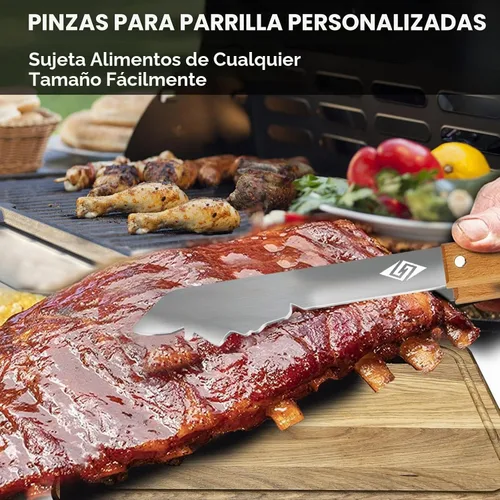 Vista 5 de Juego de herramientas para barbacoa STEVEN-BULL S, accesorios para barbacoa extra largos, accesorios para parrilla para parrilla al aire libre