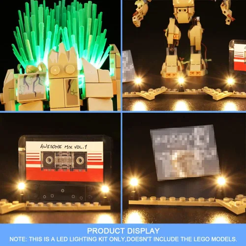 Vista 3 de VONADO Kit de luces LED versión musical DIY luces de decoración compatibles con Lego 76217 (sin modelo Lego)
