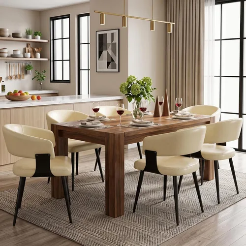 Vista 28 de Juego de 2 sillas de comedor, modernas sillas de cocina de piel