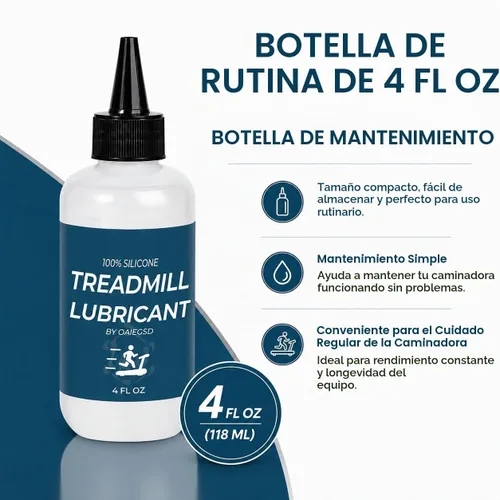 Vista 6 de Lubricante de cinta de correr 100% silicona para cinturón, lubricante de cinta de correr de 4 onzas, fácil de aplicar y adecuado para la mayoría