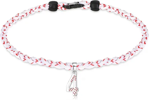 Vista 3 de Glenmal Collar de béisbol para niños, de acero inoxidable, dije de titanio, trenzado, deportivo, regalo de béisbol para hombres y niños, 20 pulgadas