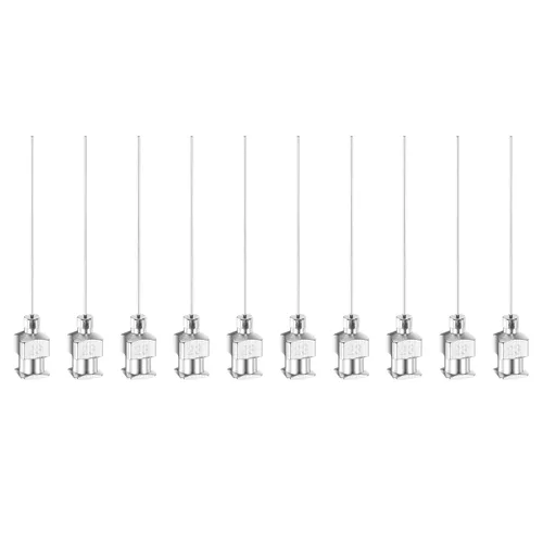 Vista 19 de HARFINGTON 10 agujas dispensadoras de acero inoxidable de calibre 8, 1 1/2 pulgadas, tubo de aguja de pegamento de metal, puntas romas, Luer Lock