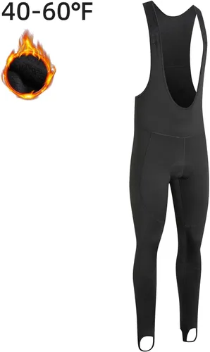 Vista 2 de Baberos de ciclismo para hombre, pantalones térmicos para hombre, pantalones de ciclismo de invierno, pantalones con forro polar acolchado