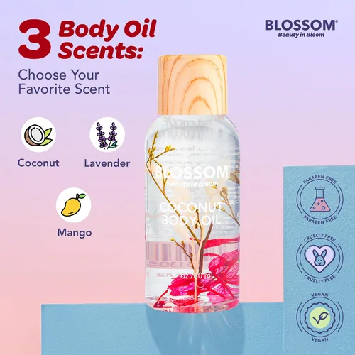 Vista 6 de Blossom Aceite corporal seco, aceites corporales perfumados para mujeres, cuidado de la piel hidratante e hidratante, aceite seco para cuerpo