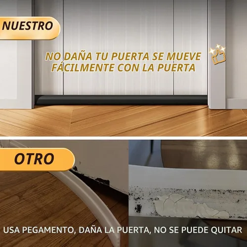 Vista 5 de MAXTID Burlete Grande para Puerta para la Parte Inferior de la Puerta de 30 Pulgadas Bloqueador de Corrientes de Aire Bajo la Puerta Relleno de Negro