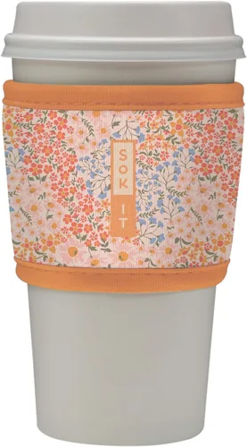 Vista 133 de Sok It HotSok Coffee & Tea - Funda de neopreno con aislamiento reutilizable (floral abstracto)