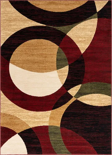 Vista 2 de Well Woven Dulcet Bingo - Alfombra geométrica moderna roja de 5'3" x 7'3" Rojo