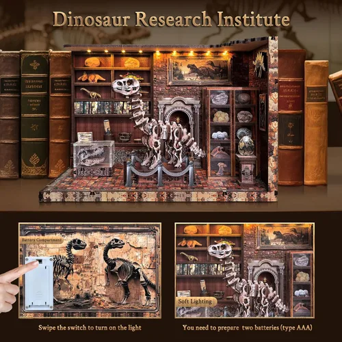 Vista 4 de Kit de rincón de libros, kit de bricolaje en miniatura de casa de muñecas para adultos y adolescentes, rompecabezas de madera 3D, kits