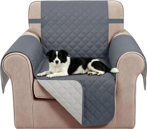 Vista 45 de Fundas para Silla Reclinable Reversibles Funda de Sofá para Mascotas Protector de Muebles Lazy Boy (Silla 23'', Beige/Beige)