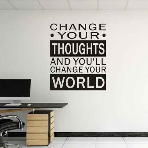 Vista 5 de VODOE Pegatinas de pared inspiradoras para oficina: aplicar en menos de 30 Cambia tus pensamientos