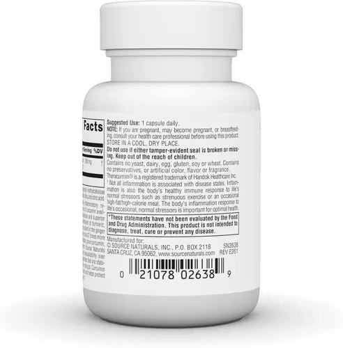 Vista 3 de SOURCE NATURALS Theracurmin - Cápsula vegetal de 300 mg, 30