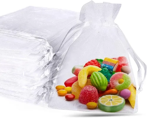 Vista 8 de LYSXP 100 bolsas de organza blanca de 3 x 4 pulgadas, bolsas de organza