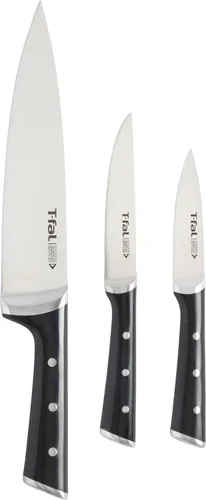 Vista 10 de T-fal Ice Force - Juego de cuchillos de cocina de acero inoxidable alemán y bloque de madera, 11 piezas, afilado de larga duración, alta precisión
