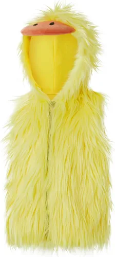 Vista 2 de Disfraz de pato de Halloween para niños pequeños, chaleco sin mangas con capucha y cremallera para fiesta de cosplay