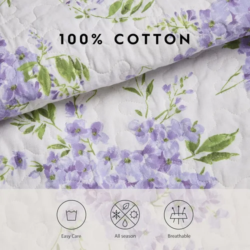Vista 8 de Laura Ashley - Juego de edredón individual, ropa de cama reversible de algodón con funda a juego, decoración ligera para todas las estaciones