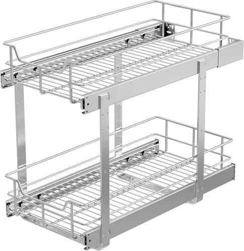 Vista 18 de Organizador de gabinete extraíble de 9 pulgadas de ancho x 17 pulgadas de profundidad, cajones deslizantes para organizadores de cocina