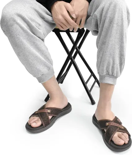 Vista 9 de ONCAI Sandalias cruzadas para hombre, soporte de arco, sandalias deportivas con plantilla ortopédica para fascitis plantar