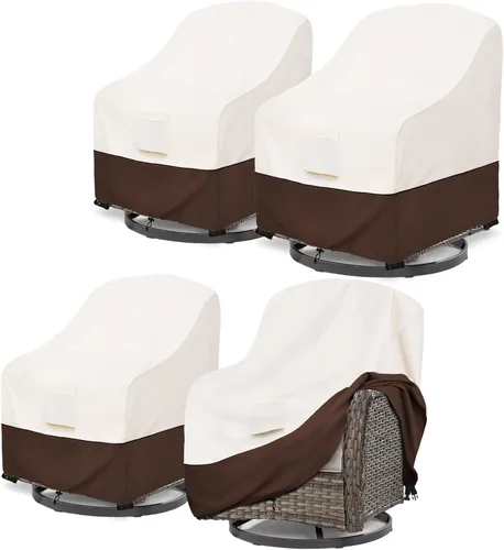 Vista 18 de Bitubi Funda otomana impermeable para patio, funda cuadrada resistente para muebles de mesa auxiliar para exteriores, tamaño 22 pulgadas de largo x