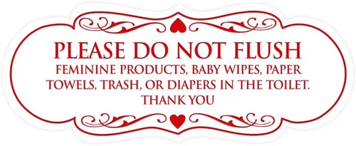 Vista 67 de Signs ByLITA Designer Please Do Not Flush Etiqutte Letrero (negro) - Pequeño 1 paquete