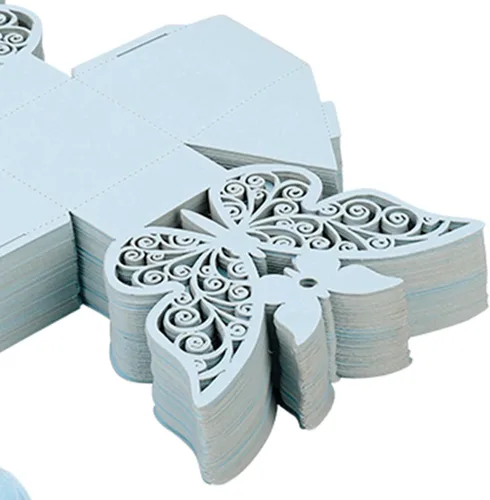 Vista 6 de Caja de azúcar, 100 cajas de chocolate de azúcar para decoración de boda para cumpleaños de boda (azul)