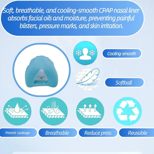 Vista 2 de Paquete de 4 protectores nasales CPAP compatibles con cojines de máscara nasal N20 de tamaño pequeño. Disfruta de una comodidad sedosa, reduciendo