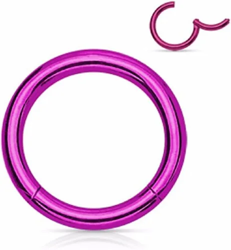 Vista 6 de WildKlass Jewely Septum - Anillo de acero quirúrgico para nariz 316L sin costuras (se vende individualmente)