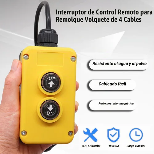 Vista 4 de Taiss - Interruptor de control remoto de remolque de descarga de 4 cables 12V CC - Controlador de botón industrial arriba abajo para descarga