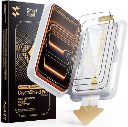 Vista 9 de SMARTDEVIL Corning™ - Protector de pantalla para iPhone 17, vidrio templado transparente HD 9H+, reforzado máximo a prueba de roturas, instalación