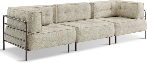 Vista 13 de MCombo Sofá modular con cojín extraíble, sofá tapizado para sala de estar, apartamento, oficina (azul, asiento medio)
