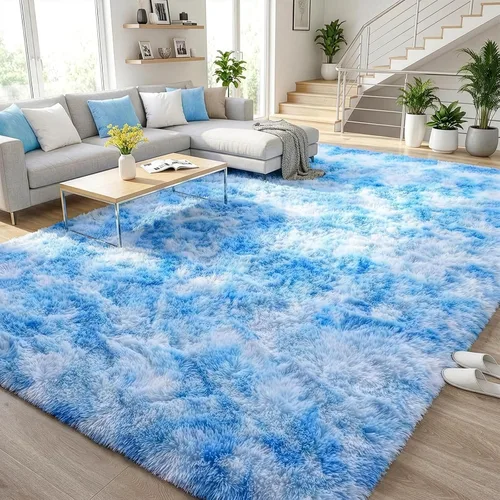 Vista 14 de DweIke Alfombras de pasillo beige esponjosas para dormitorio, 2 x 6 pies, alfombra larga de felpa suave para niñas y niños, antideslizante y lavable