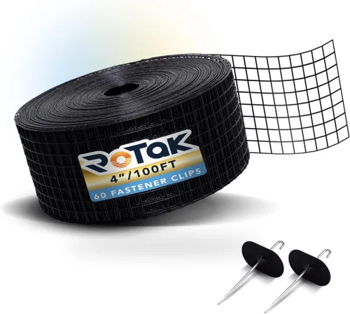 Vista 10 de ROTAK Critter Guard - Panel solar de 4 pulgadas x 100 pies - Malla de rollo de alambre recubierto de PVC negro galvanizado de ½ pulgada
