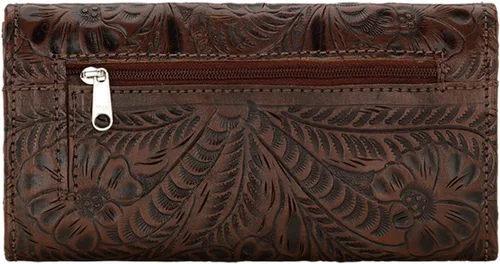 Vista 2 de American West Cartera Annie's Secret de tres pliegues para mujer, color marrón, talla única, Marrón, Moderno