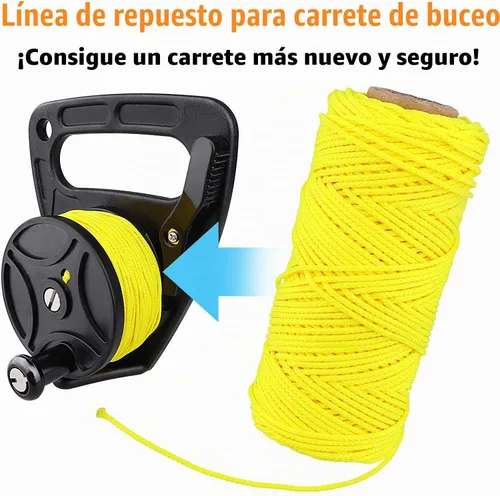 Vista 2 de Reemplazo de línea de carrete de buceo, cable de nailon de 150 pies
