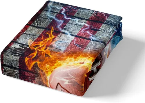 Vista 6 de Juego de funda de edredón para niños de fútbol americano, tamaño individual, juego de ropa de cama de fútbol de rugby de llama, decoración
