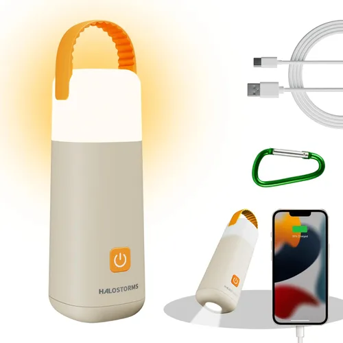 Vista 9 de Linterna de campamento, linterna recargable de 350 horas de tiempo de funcionamiento, linterna de 3200 mAh con 4 modos, luz impermeable para tienda